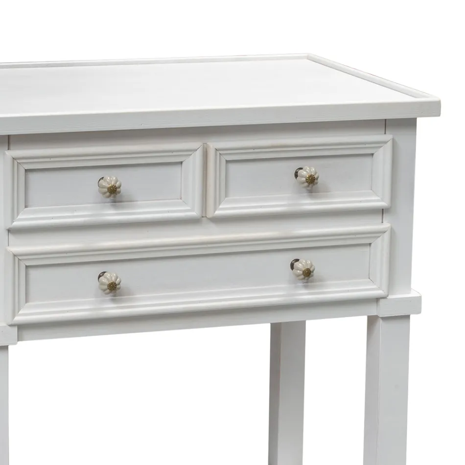 Tavolino Porta Telefono con 3 Cassetti e Ripiano Made in Italy - Culsu Viadurini