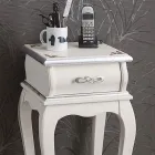 Tavolino Porta Telefono Stile Classico in Legno Made in Italy - Hastings Viadurini