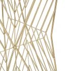 Tavolino Portatelefono in Ferro Dorato e Piano in Vetro a Specchio - Olivia Viadurini