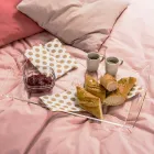 Tavolino portavivande trasparente di design Olivia made in Italy Viadurini