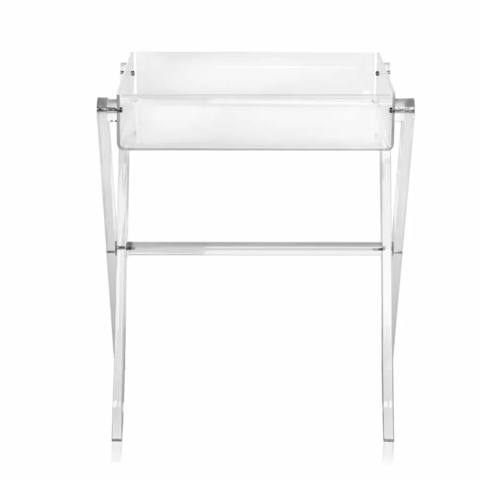 Tavolino portavivande trasparente di design Olivia made in Italy Viadurini