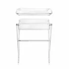 Tavolino portavivande trasparente di design Olivia made in Italy Viadurini