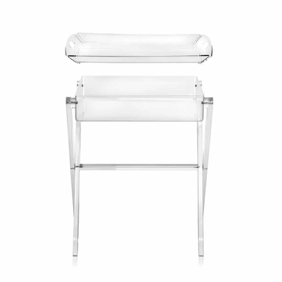 Tavolino portavivande trasparente di design Olivia made in Italy Viadurini