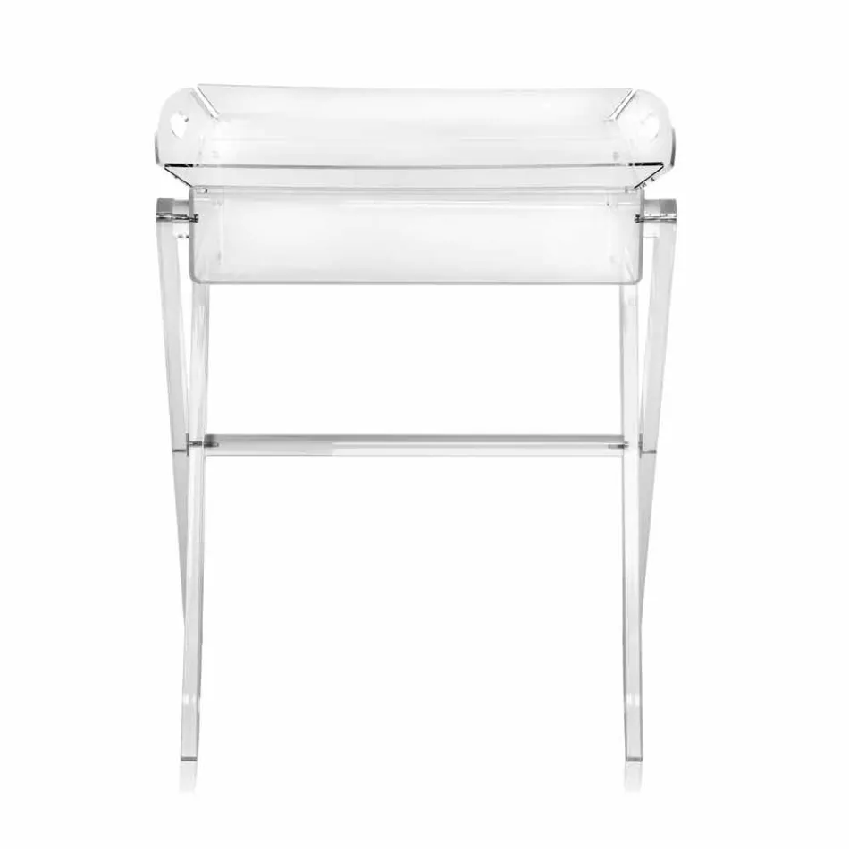 Tavolino portavivande trasparente di design Olivia made in Italy Viadurini