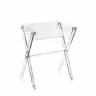 Tavolino portavivande trasparente di design Olivia made in Italy Viadurini