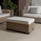 Tavolino-Pouf da Giardino in Kubù Grigio con Cuscino – Cerys Viadurini