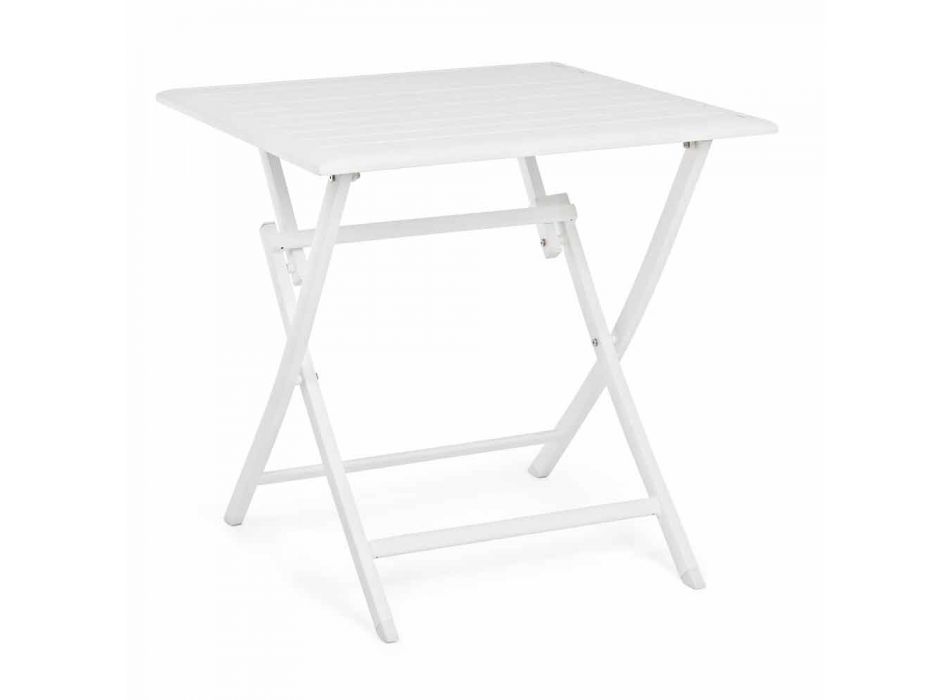 Tavolino Quadrato da Esterno Pieghevole in Alluminio Verniciato - Hunt Viadurini