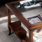 Tavolino Quadrato da Salotto con Piano in Vetro Made in Italy - Tepeyoti Viadurini