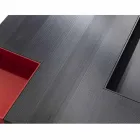 Tavolino quadrato design moderno Iris, vassoi incorporati estraibili  Viadurini