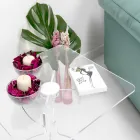 Tavolino quadrato di design, in PMMA trasparente Laives Viadurini