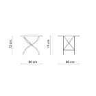 Tavolino Quadrato Pieghevole da Esterno in Acciaio Zincato Made in Italy - Selvaggia Viadurini