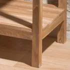 Tavolino Realizzato in Legno Teak Massello con 1 Cassetto - Acrilico Viadurini