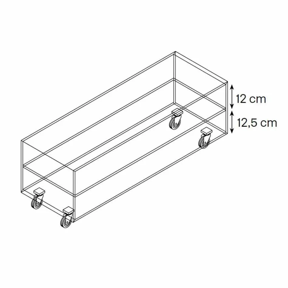 Tavolino Rettangolare in Vetro Extrachiaro con Cassetti Made in Italy – Ganzo Viadurini