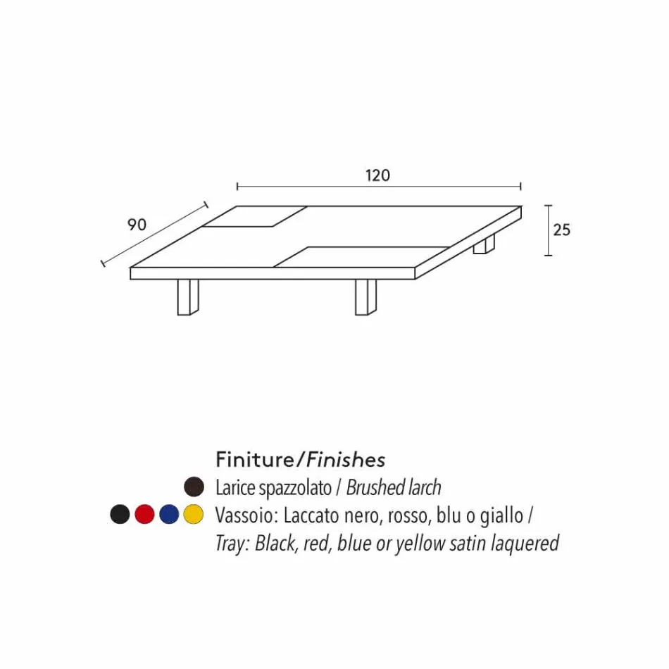 Tavolino rettangolare moderno con vassoi incorporati estraibili Iris Viadurini