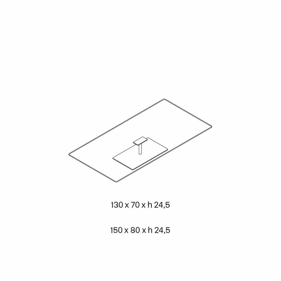 Tavolino Rettangolare per il Soggiorno in Vetro Extrachiaro o Fumè - Giovannino Viadurini