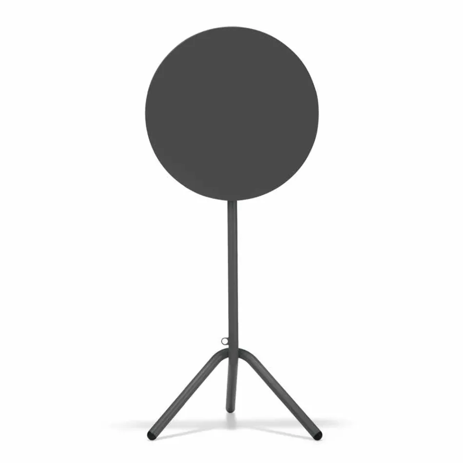 Tavolino Rotondo Alto da Esterno in Metallo e Lamiera Made in Italy - Baldric Viadurini