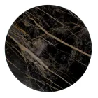 Tavolino Rotondo con Base in Acciaio e Piano in Grès Made in Italy - Alisea Viadurini