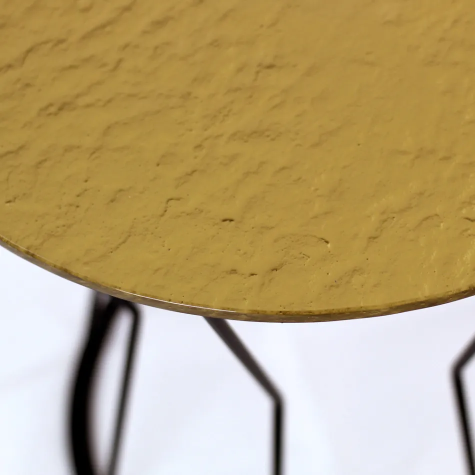 Tavolino Rotondo con Base in Acciaio e Piano in Vetro Made in Italy - Alisea Viadurini