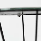 Tavolino Rotondo con Base in Acciaio e Piano in Vetro Made in Italy - Alisea Viadurini