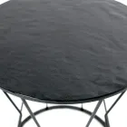 Tavolino Rotondo con Base in Acciaio e Piano in Vetro Made in Italy - Alisea Viadurini