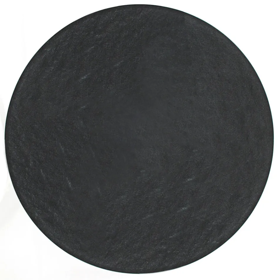 Tavolino Rotondo con Base in Acciaio e Piano in Vetro Made in Italy - Alisea Viadurini