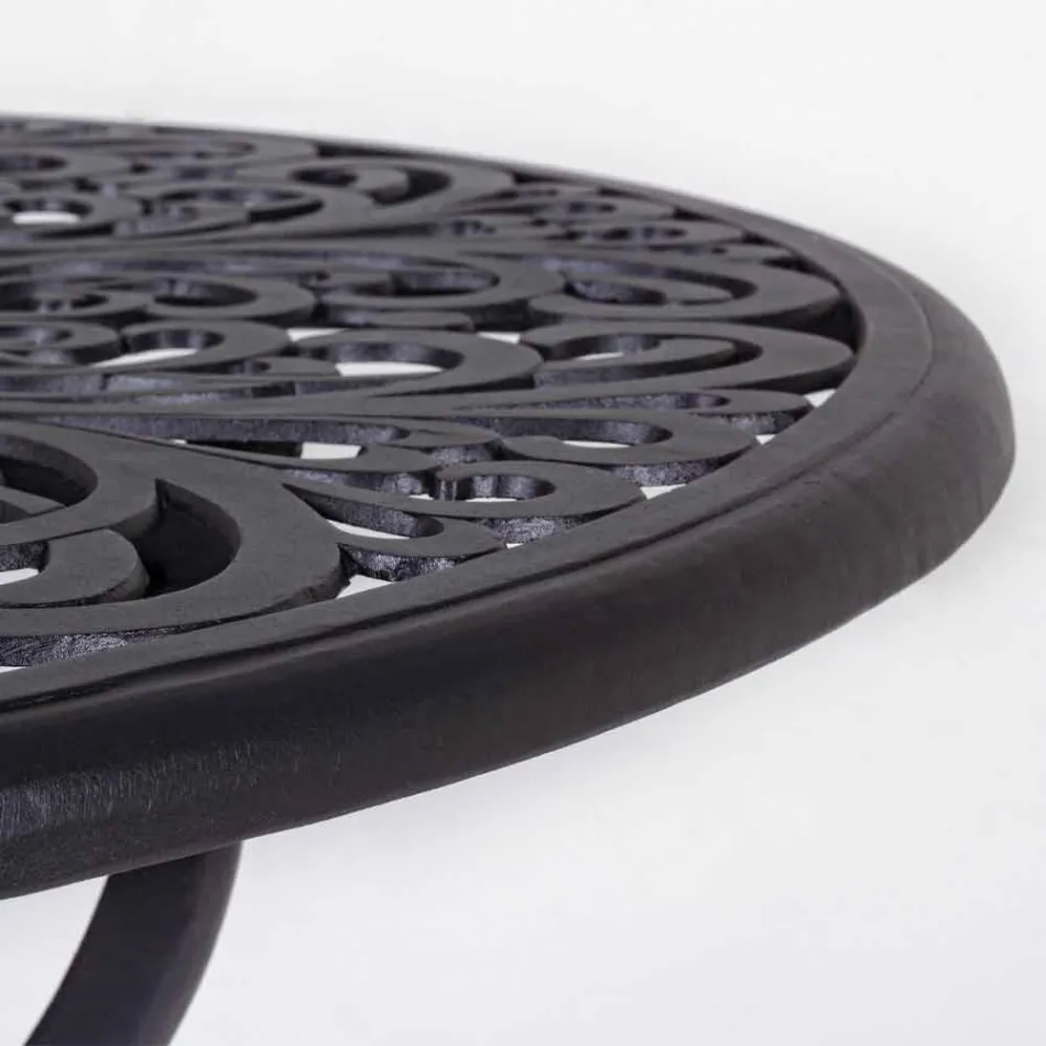 Tavolino Rotondo da Esterno in Alluminio Finitura Antracite Opaco - Sayra Viadurini