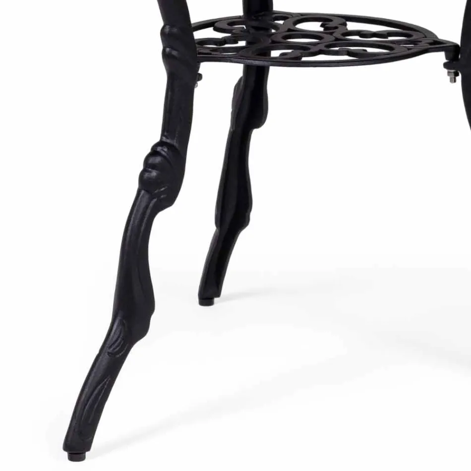 Tavolino Rotondo da Esterno in Alluminio Finitura Antracite Opaco - Sayra Viadurini