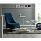 Tavolino Rotondo da Salotto di Design in Vetro Extrachiaro Made in Italy – Akka Viadurini