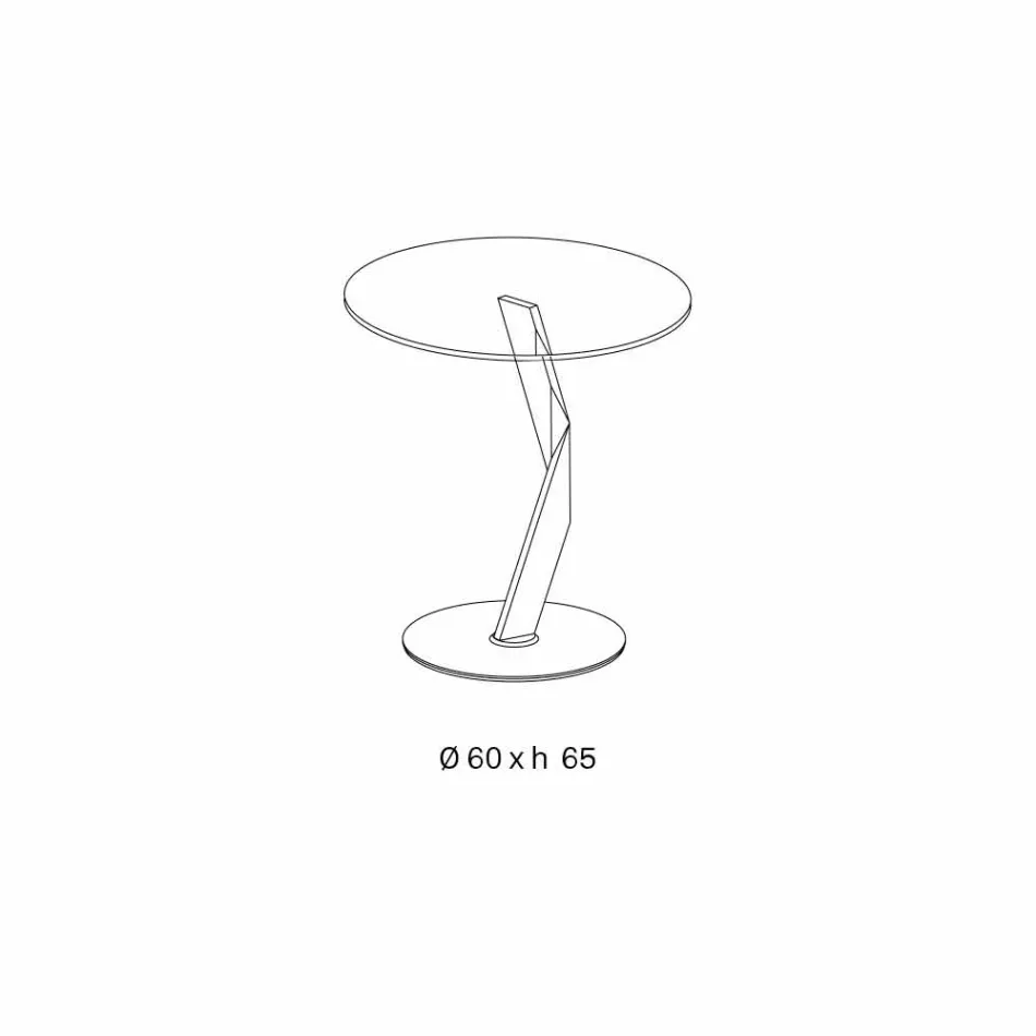 Tavolino Rotondo da Salotto di Design in Vetro Extrachiaro Made in Italy – Akka Viadurini