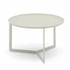 Tavolino Rotondo da Salotto Esterno in Metallo Canapa o Fango - Stephane Viadurini