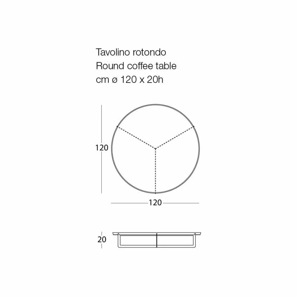 Tavolino Rotondo da Salotto Esterno in Metallo Grafite o Fango - Stephane Viadurini