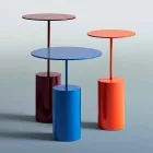 Tavolino Rotondo da Salotto in Lamiera Colorato di Design Moderno - Cocktail Viadurini