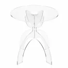 Tavolino rotondo di design, in PMMA trasparente Laives Viadurini