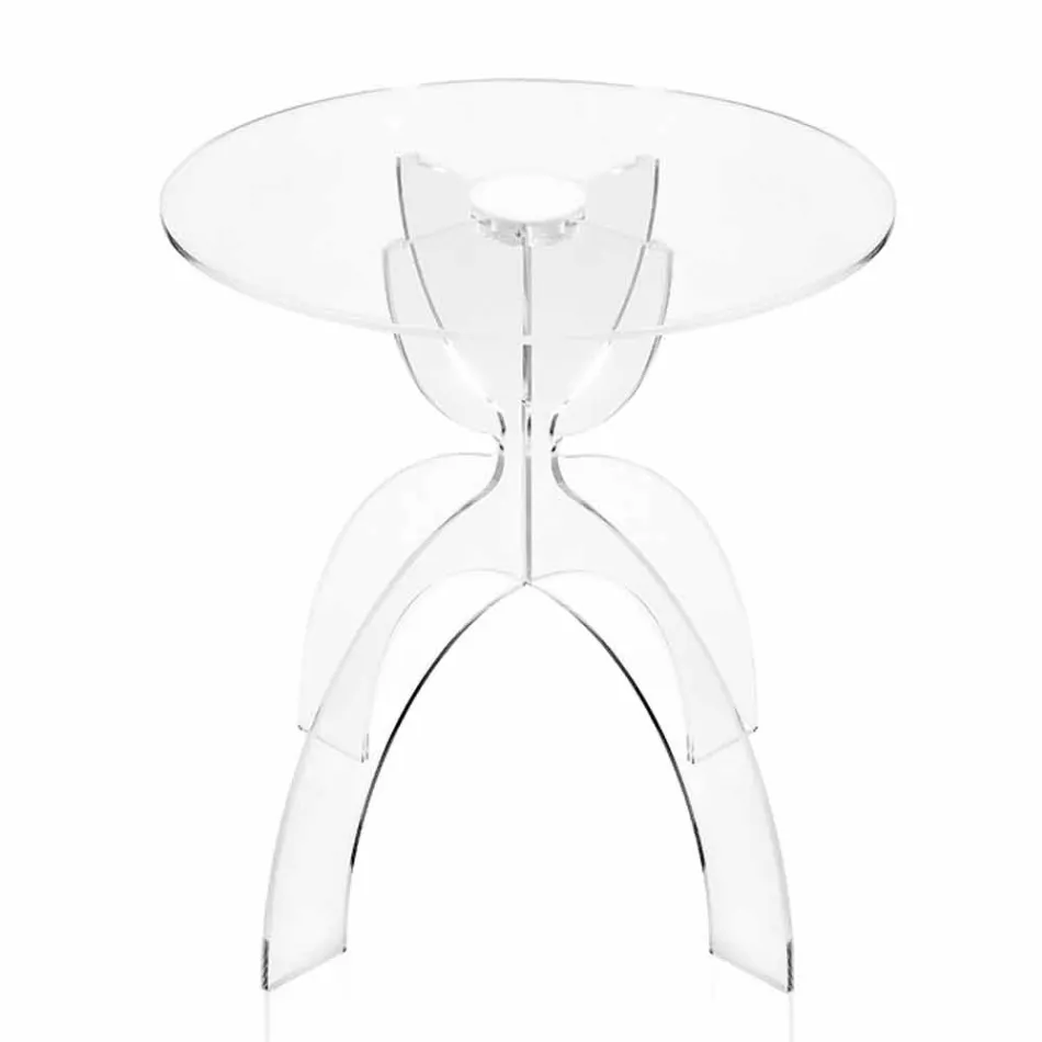 Tavolino rotondo di design, in PMMA trasparente Laives Viadurini