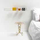 Tavolino rotondo diametro 36 cm design multicolore Janis,made in Italy Viadurini