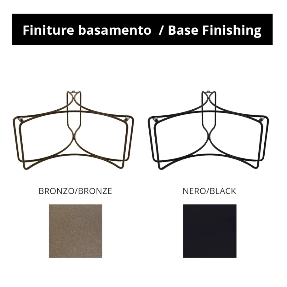 Tavolino Rotondo in Vetro con Base a 3 Mezzelune Made in Italy - Arepa Viadurini