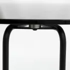 Tavolino Rotondo in Vetro con Base a 3 Mezzelune Made in Italy - Arepa Viadurini