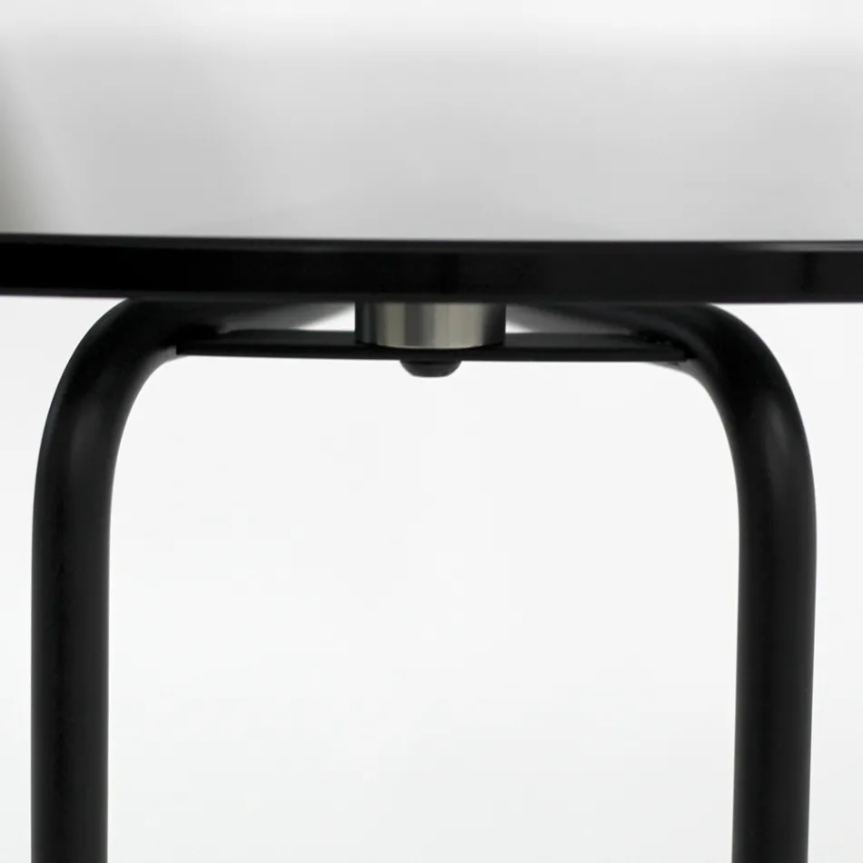 Tavolino Rotondo in Vetro con Base a 3 Mezzelune Made in Italy - Arepa Viadurini