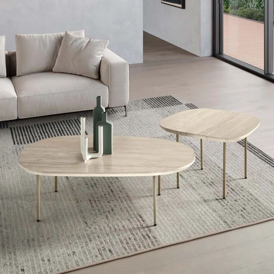 Tavolino Sagomato in Mdf Disponibile in Due Misure e Più Colori - Navis Viadurini
