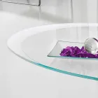 Tavolino Salotto con Piano in Vetro con Serigrafia Made in Italy - Campari Viadurini