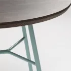 Tavolino Salotto con Piano Rotondo in Legno Massello Made in Italy - Makino Viadurini