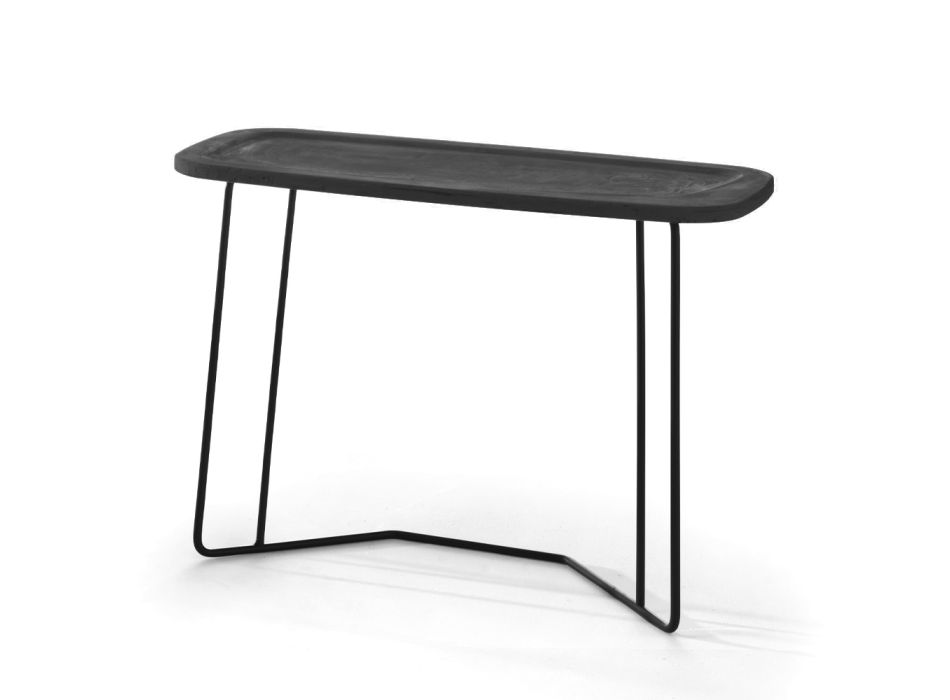 Tavolino Salotto con Struttura in Metallo e Piano in Cemento Made in Italy - Evolve Viadurini