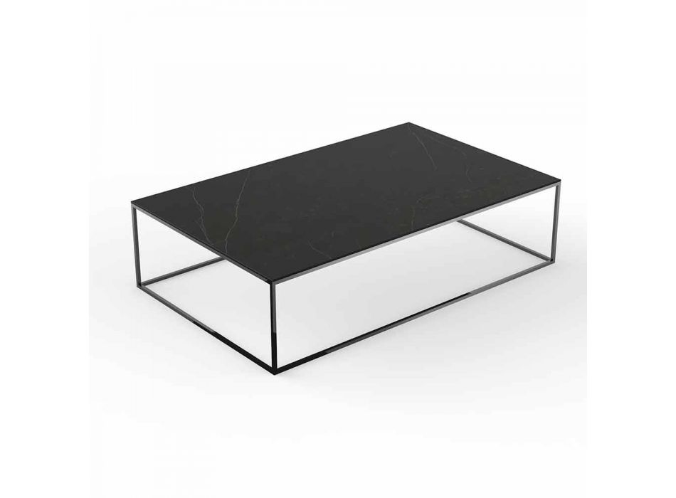 Tavolino Salotto in Alluminio e Piano Effetto Marmo, 3 Colori - Suave by Vondom Viadurini