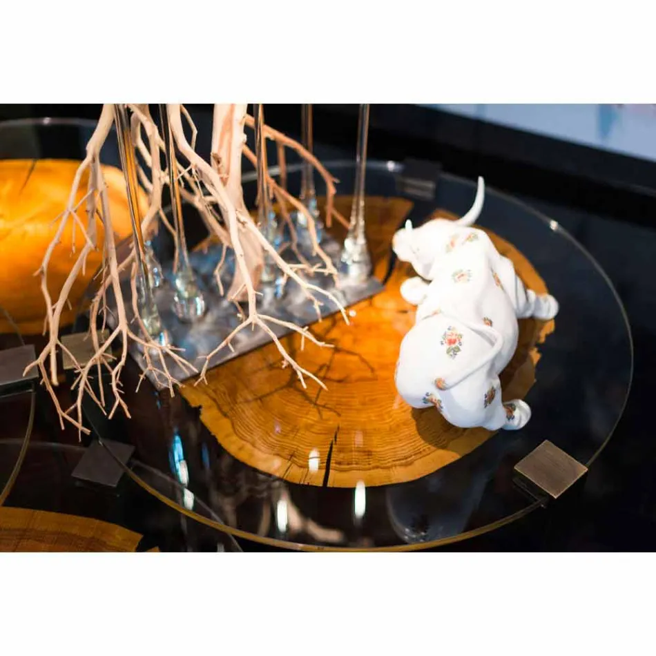 Tavolino Salotto in Legno e Acciaio con Gambe in Metallo Made in Italy - Damasco Viadurini