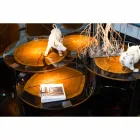 Tavolino Salotto in Legno e Acciaio con Gambe in Metallo Made in Italy - Damasco Viadurini