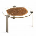 Tavolino Salotto in Legno e Acciaio con Gambe in Metallo Made in Italy - Damasco