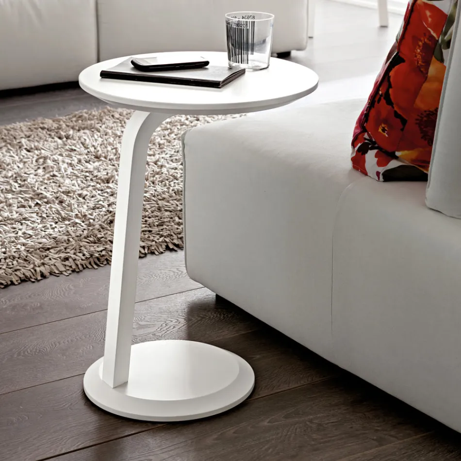 Tavolino Salotto in MDF laccato con Struttura in Legno Massello Made in Italy - Tobiko Viadurini