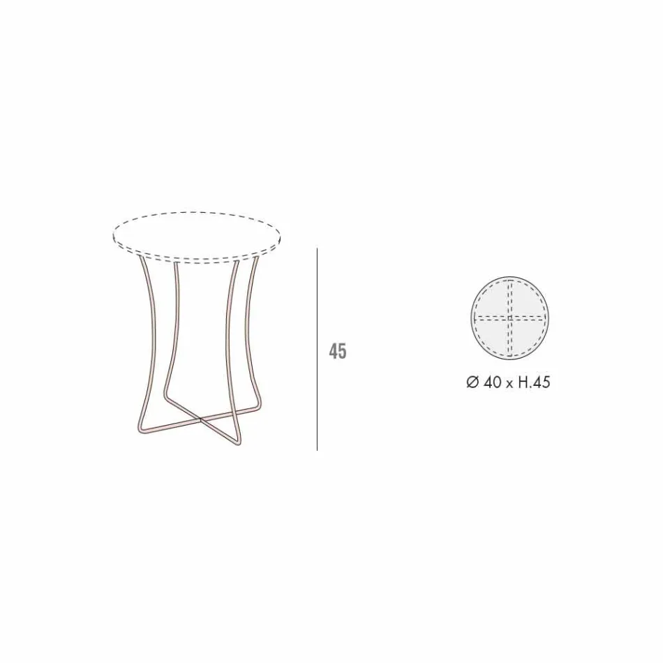 Tavolino Salotto in Metallo Verniciato con Piano in Hpl Made in Italy - Numbo Viadurini