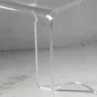 Tavolino Sgabello Cristallo Acrilico Trasparente Minimale Italiano - Plarco Viadurini