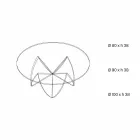 Tavolino Soggiorno a Fiore Vetro Trasparente e Base Acidata 3 Misure - Fiorella Viadurini